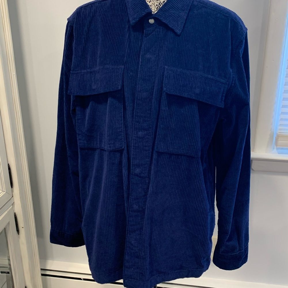 American Eagle Navy Corduroy Shirt - Picture 3 of 13